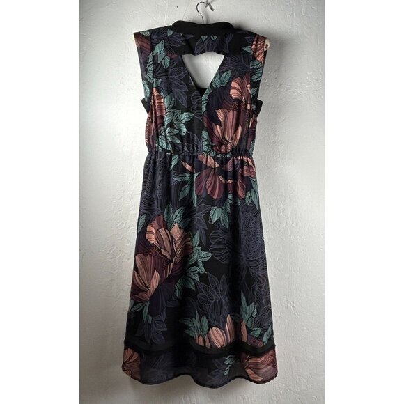 Anthropologie Dresses & Skirts - Anthropologie Maeve Women Black Floral Breton Midi Dress Small Sleeveless Boho